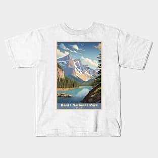 Banff National Park Travel Poster Kids T-Shirt